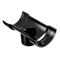 5" Plain Half Round Gutter Outlet 3" - Black