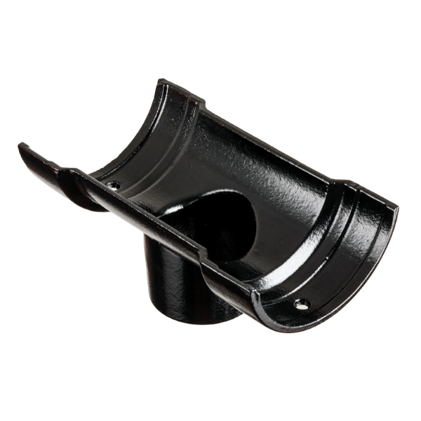 5" Plain Half Round Gutter Outlet 3" - Black