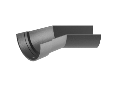 5"x3" Deepflow Half Round Gutter 135° Angle R/H