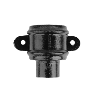 3" Round Rainwater Loose Socket With Ears - Black