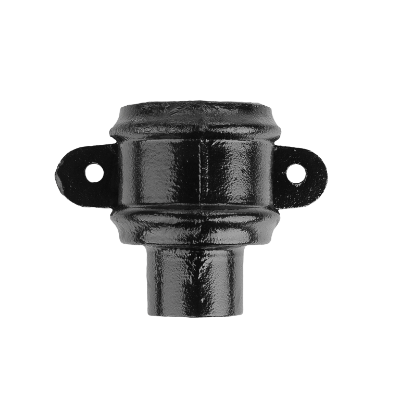 3" Round Rainwater Loose Socket With Ears - Black