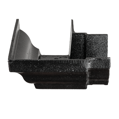 6"x4" Moulded Ogee Gutter Ext 90° Angle - Black