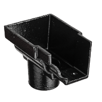 5"x4" Moulded Ogee Gutter Dropend Outlet 2.5" Int - Black