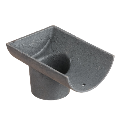 4" Plain Half Round Gutter Dropend Outlet 2.5" Int