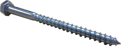 M8x100mm Hex Head Coach Screw Mild Steel DIN 571 Zinc Pl CR6