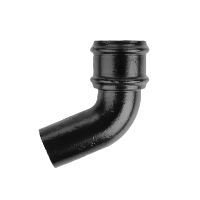 4" Round Rainwater 112.5° Bend Without Ears - Black