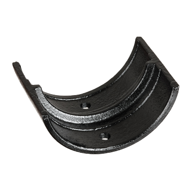 4.5" Plain Half Round Gutter Union - Black