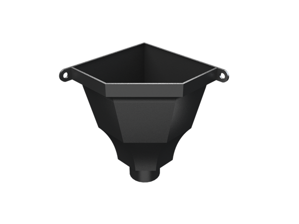 No.1 Corner Rainwater Head 3" Outlet - Black