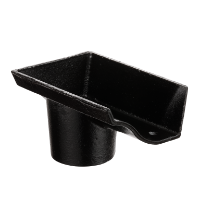 4.5" Vict Ogee Gutter Dropend Outlet 2.5" Int - Black