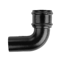 4" Round Rainwater 92.5° Bend Without Ears - Black