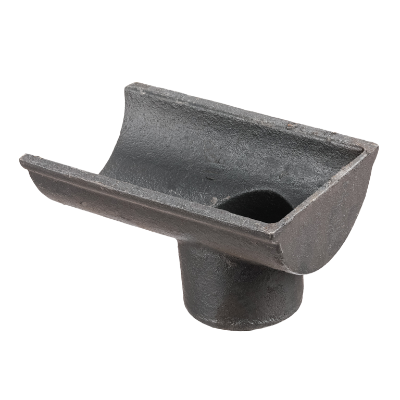 4.5" Beaded Half Round Gutter Dropend Outlet 3" Int