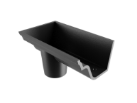 4.5" Notts Ogee Gutter Dropend Outlet 2.5" Int - Black