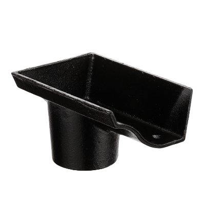 4.5" Vict Ogee Gutter Dropend Outlet 3" Int - Black