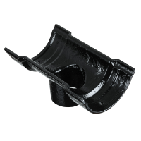 5" Beaded Half Round Gutter Outlet 3" - Black