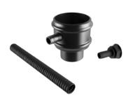 2.5" Round Rainwater Diverter Kit Without Ears - Black