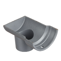 4.5" Plain Half Round Gutter Dropend Outlet 2.5" Ext