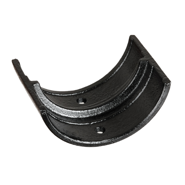 4" Plain Half Round Gutter Union - Black