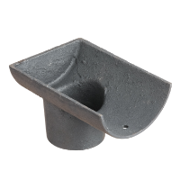 4.5" Plain Half Round Gutter Dropend Outlet 2.5" Int