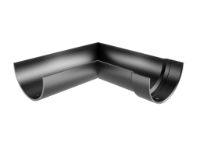 5"x3" Deepflow Half Round Gutter 90° Angle L/H - Black